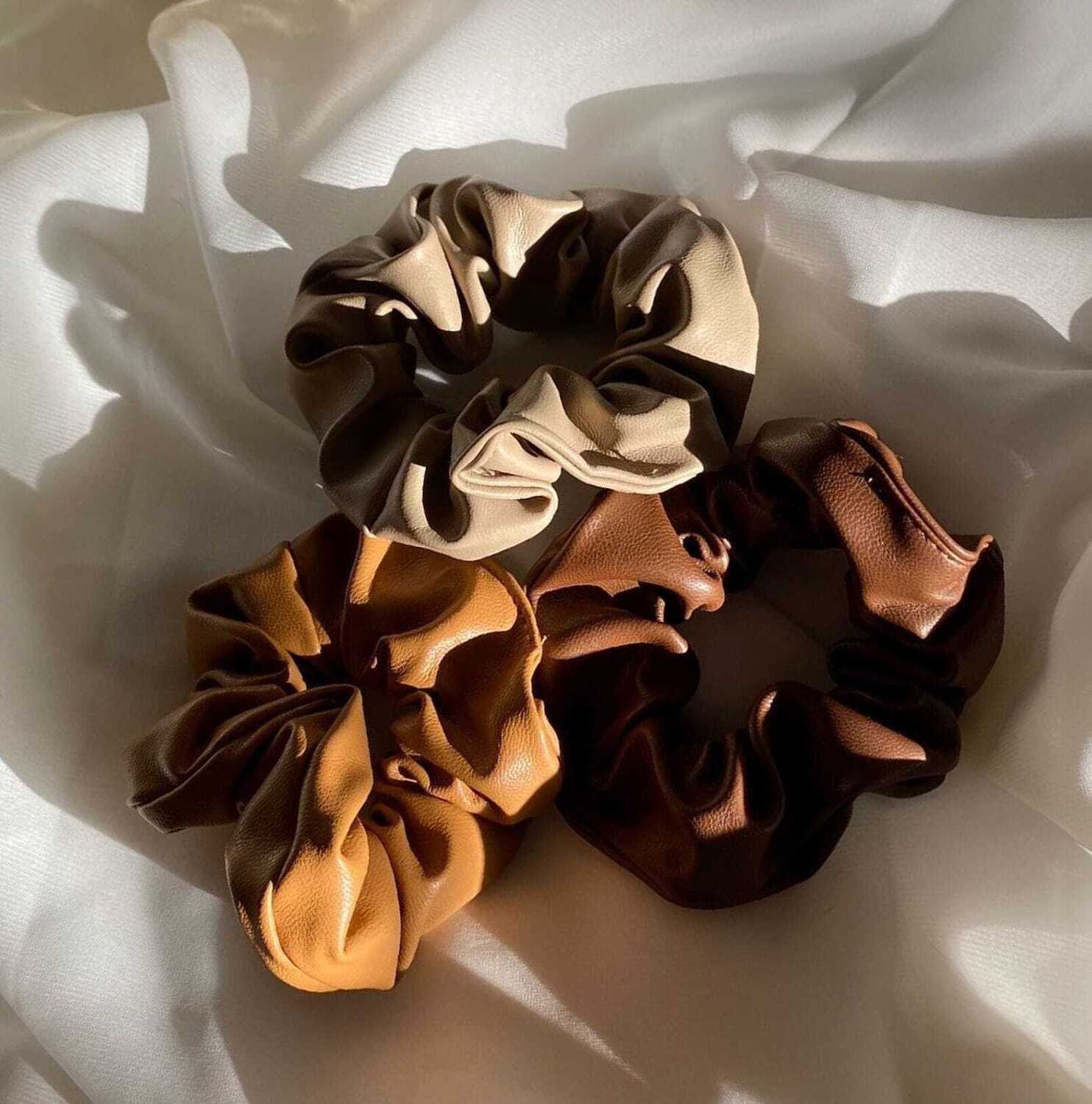 Faux Leather Scrunchie