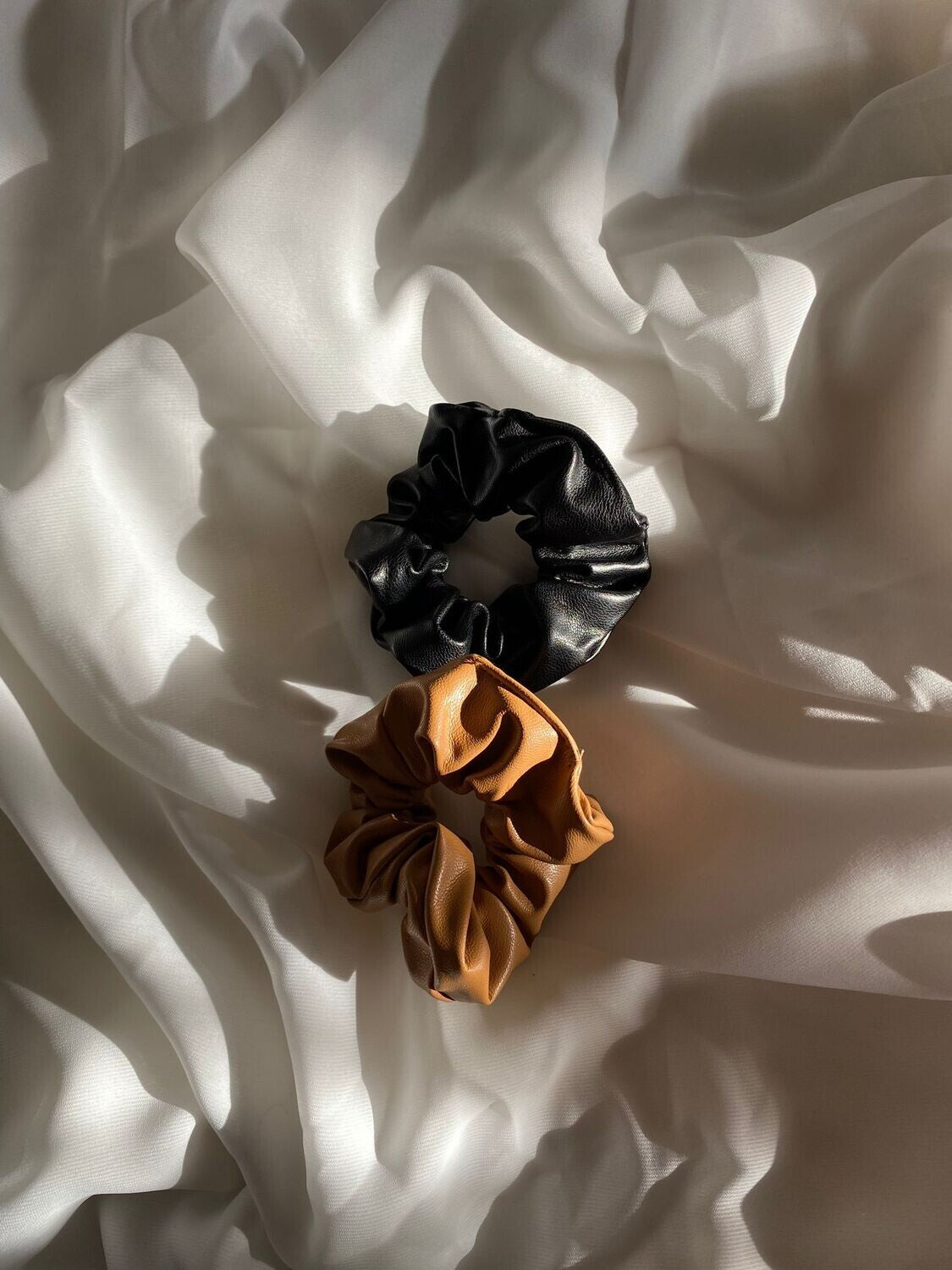 Faux Leather Scrunchie