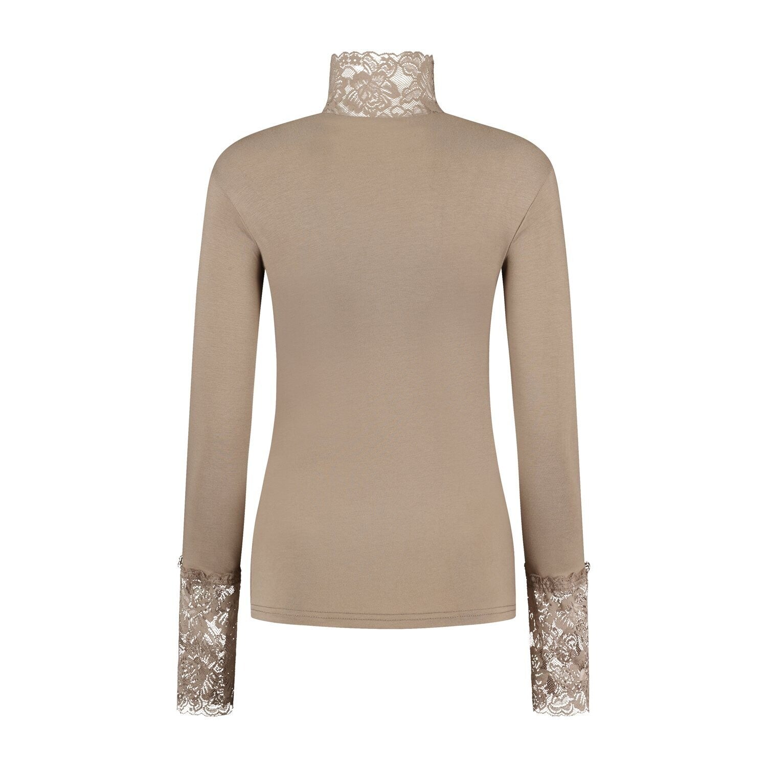 HANNAH - Long sleeve undertop with turtleneck & floral lace details